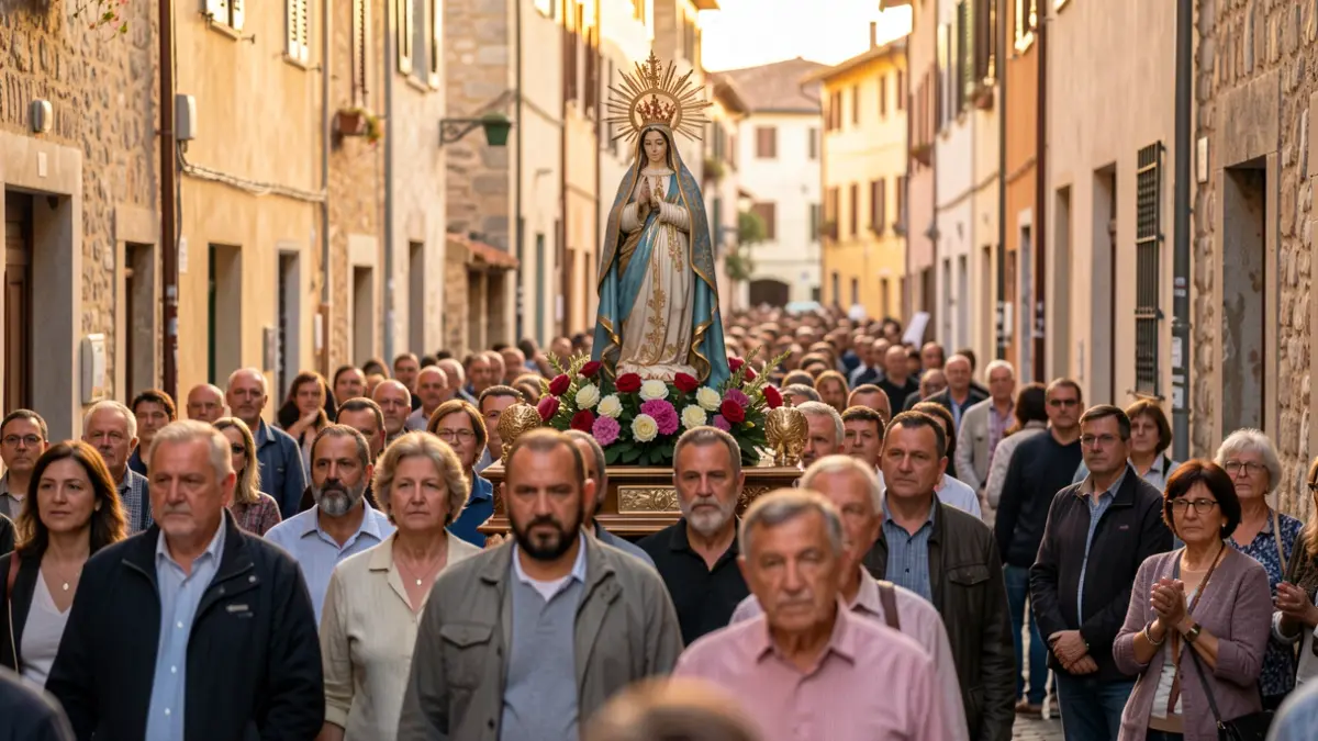 Imatge genèrica d'una processó religiosa al carrer.