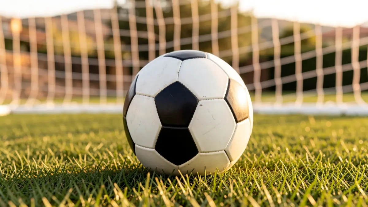 Generic image of a soccer ball on a field.
