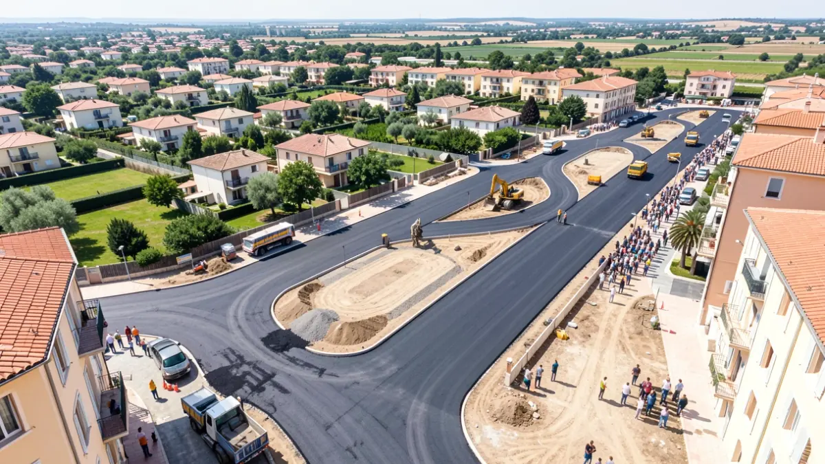 Generic image of paving works in a Mediterranean municipality.