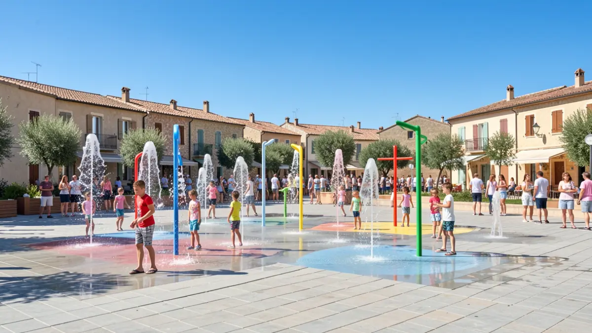 Imagen del nuevo parque de juegos de agua inaugurado en Almassora.