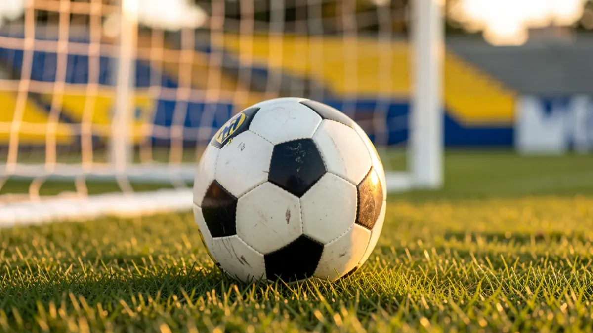 Generic image of a soccer ball on a field.