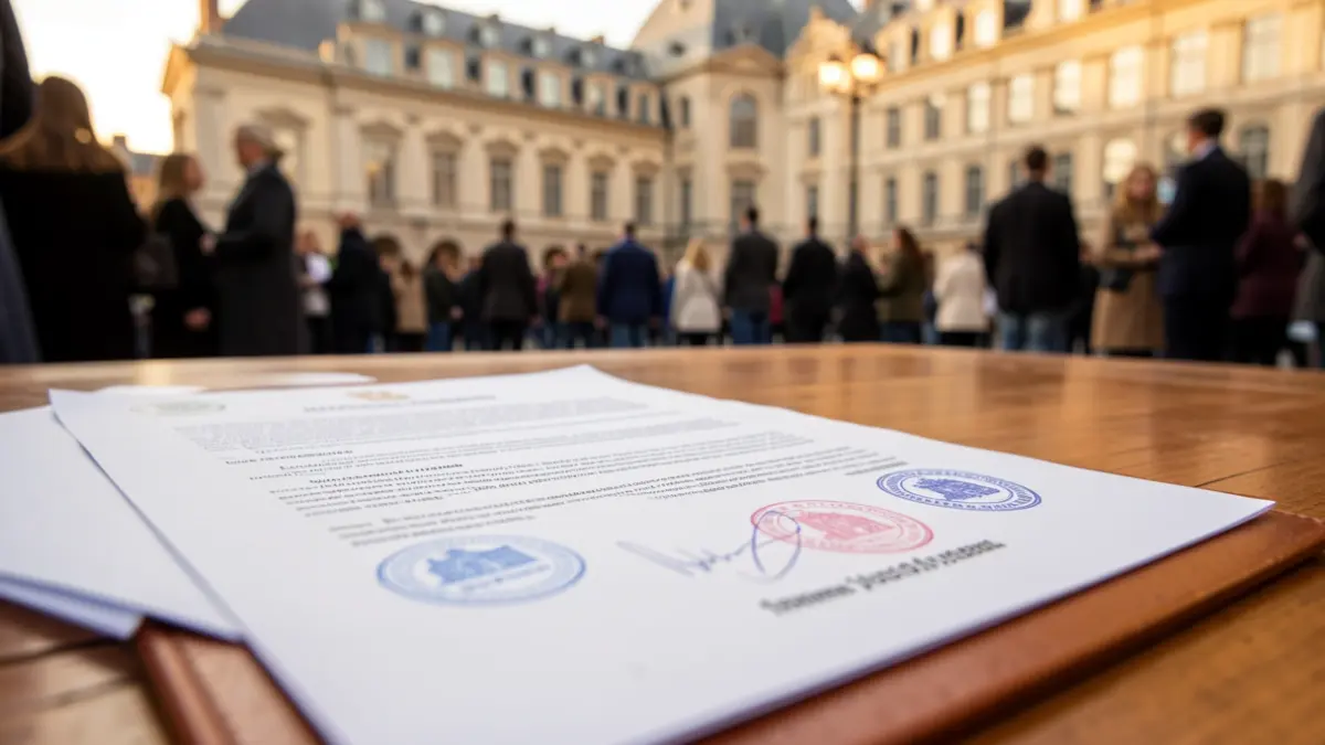 Imatge genèrica d'un document oficial amb segells.