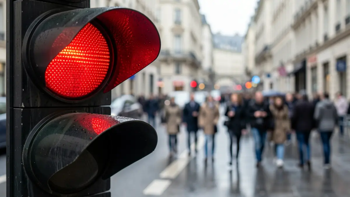 Generic image of a red traffic light.