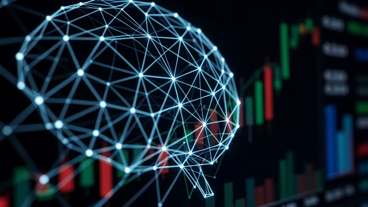 Imatge genèrica d'intel·ligència artificial amb xarxes i nodes brillants.