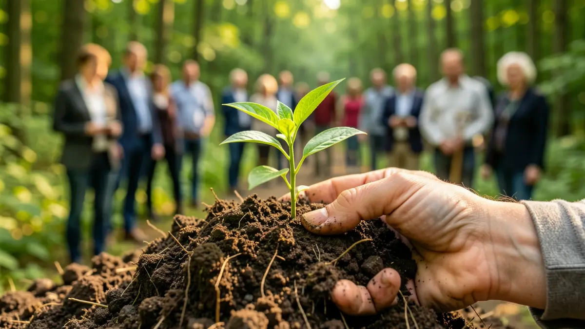 Imatge genèrica de restauració ecològica amb una planta i terra.