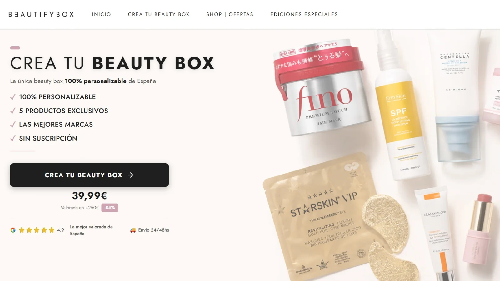 BeautifyBox una nova forma de comprar bellesa en Espanya en caixes de bellesa personalisables i sense subscripció