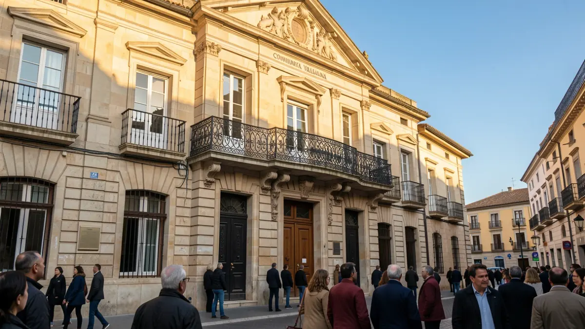 Façana de l'Ajuntament de Benetússer amb balcó de ferro i llum de vesprada.