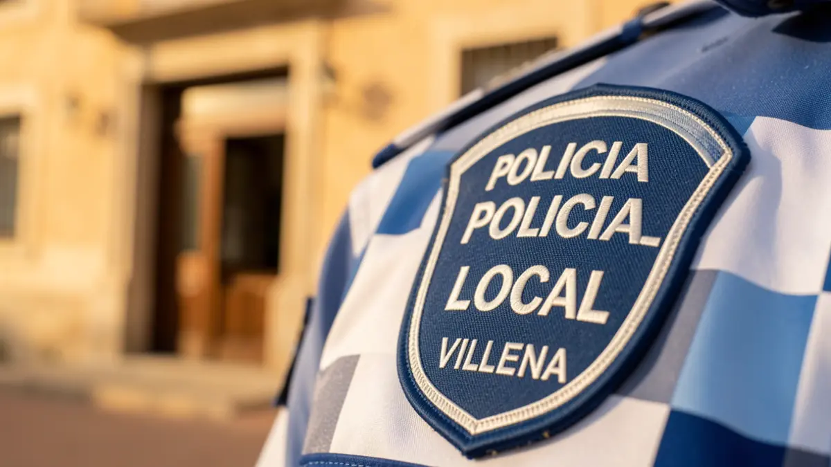 Imatge genèrica d'una placa de policia local de Villena.