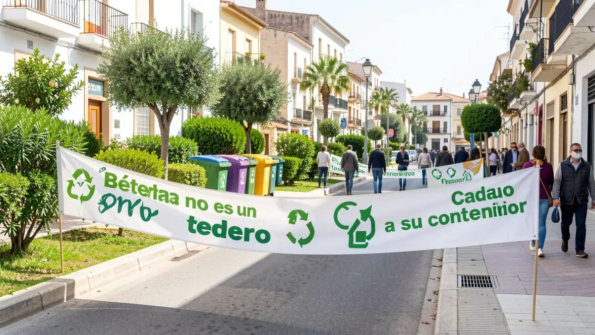 Banderoles amb missatges mediambientals a Bétera.