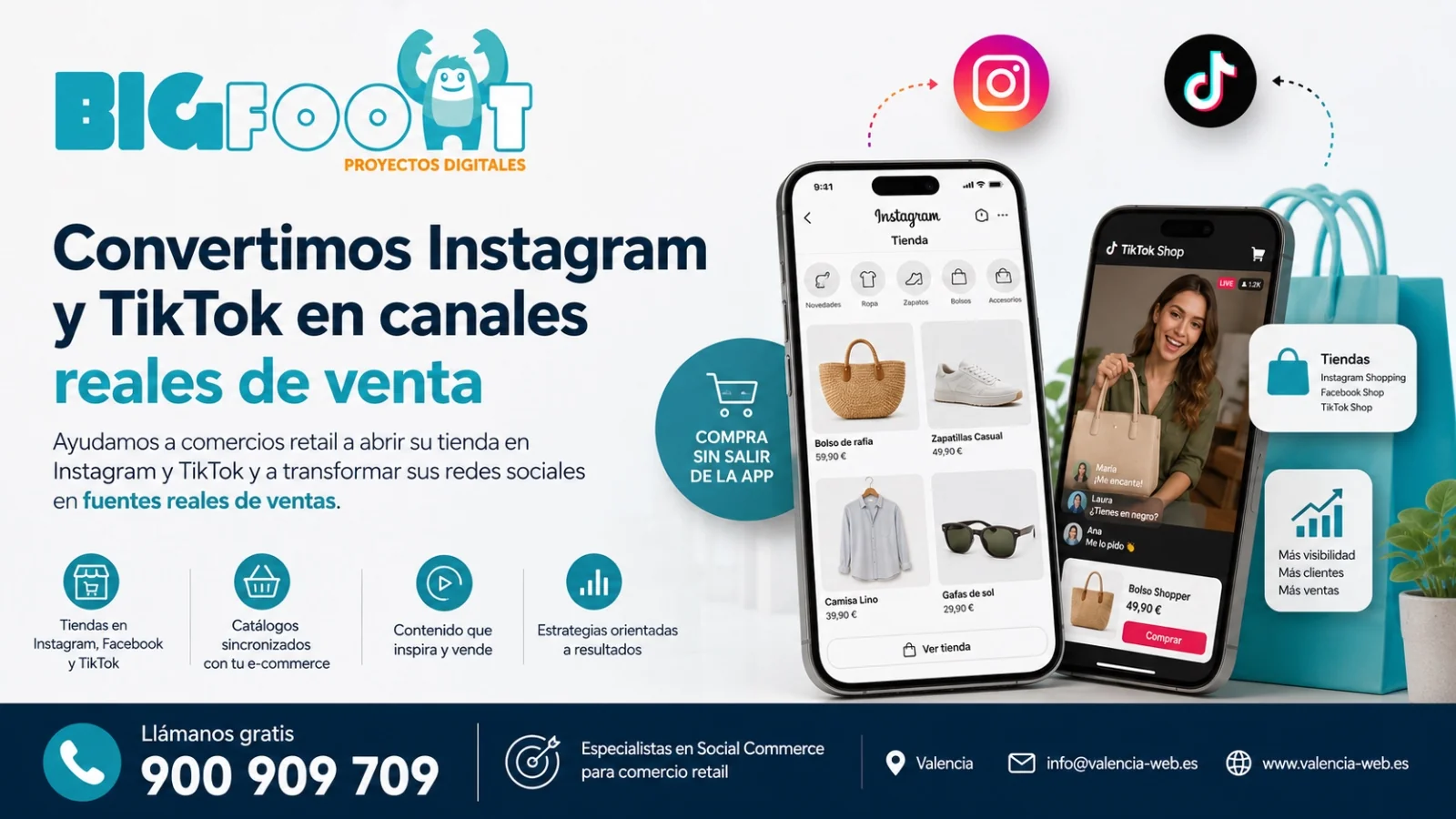 BIGfoot Proyectos Digitales ajuda els comerços a convertir Instagram i TikTok en canals reals de venda