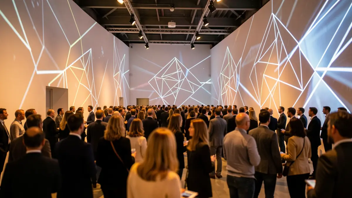 Imatge genèrica d'una instal·lació d'art digital amb projeccions de llum.