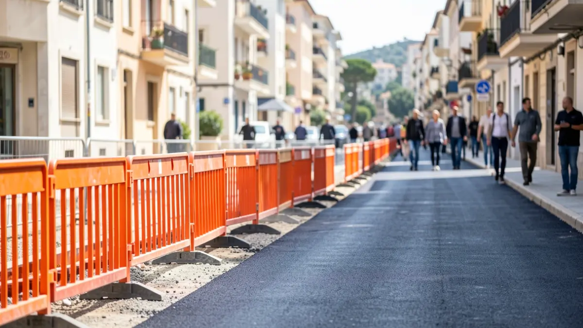 Renovation and improvement works on an urban avenue.