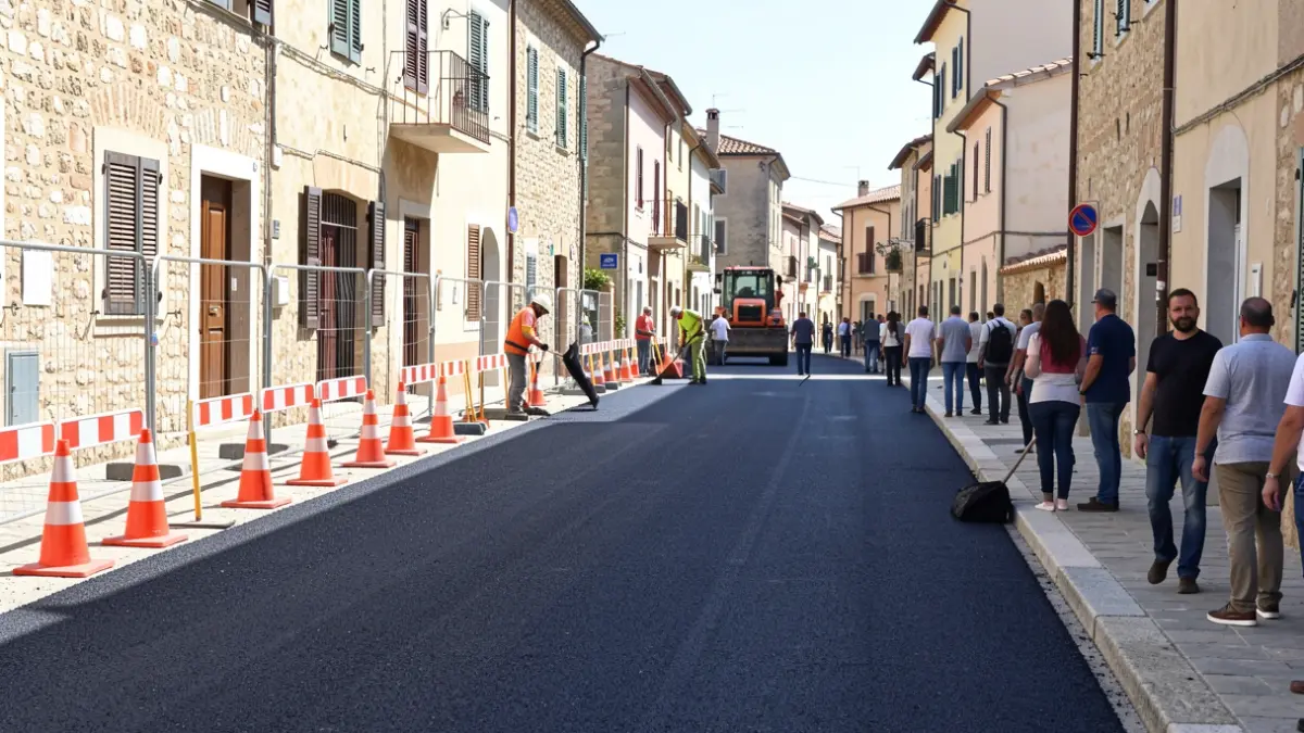 Imagen genérica de obras de pavimentación en una calle.