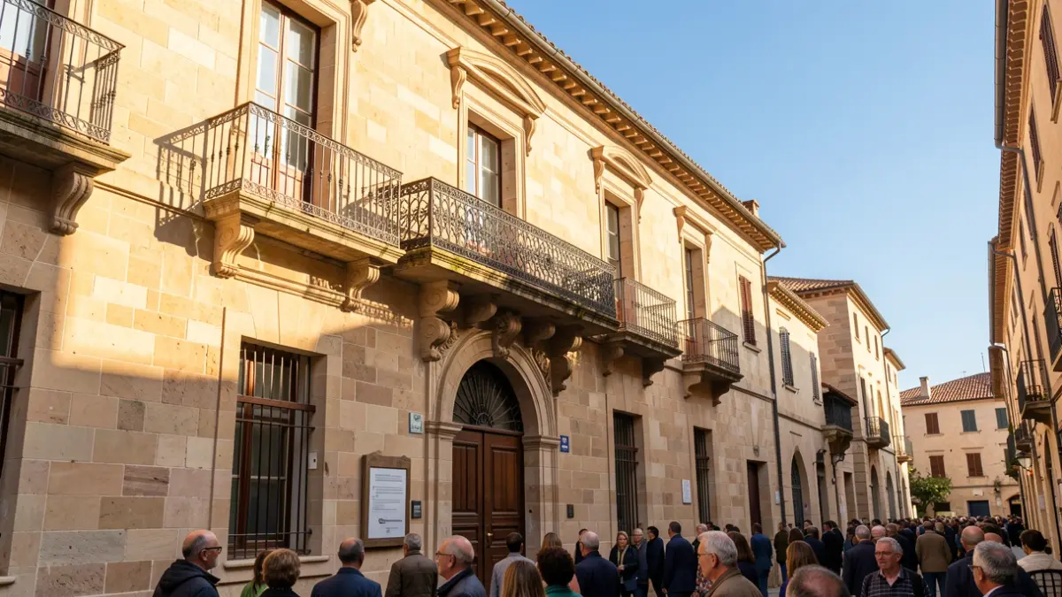 Imatge genèrica de la façana d'un ajuntament valencià amb sol de vesprada.