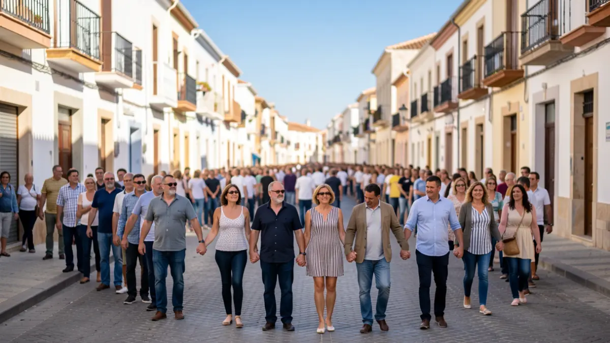 Imatge genèrica d'una cadena humana de solidaritat.