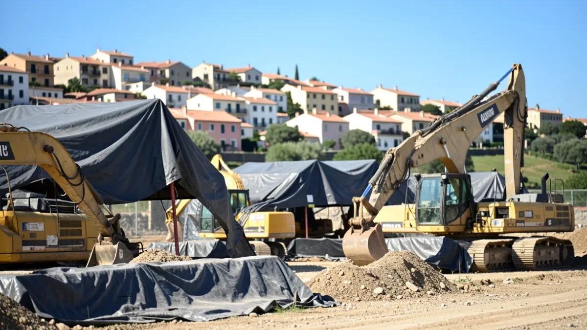 Imatge genèrica d'obres amb maquinària pesada en un municipi costaner.