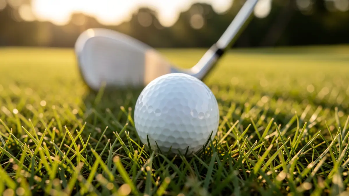 Imagen genérica de una pelota de golf sobre césped.