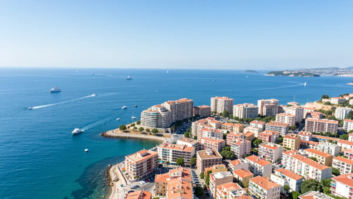 Imagen genérica de la costa mediterránea con edificios residenciales cerca del mar.
