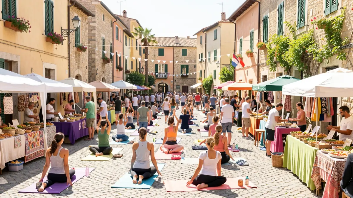 Imatge genèrica d'un esdeveniment de benestar en una plaça mediterrània.