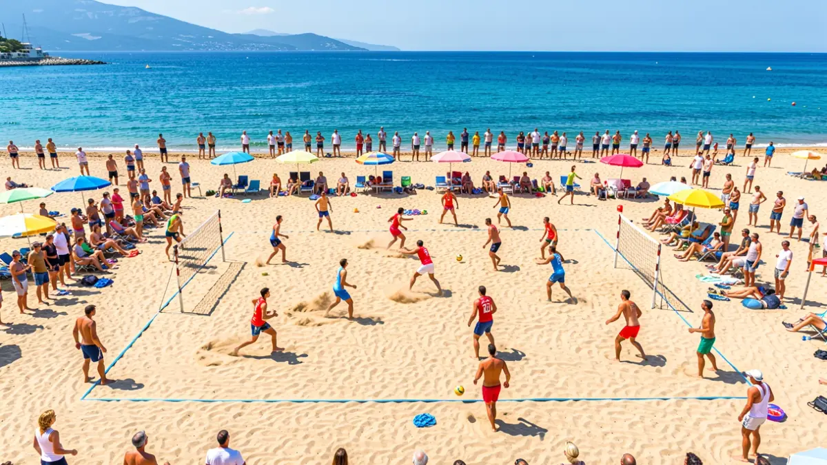 Generic image of a beach handball match.