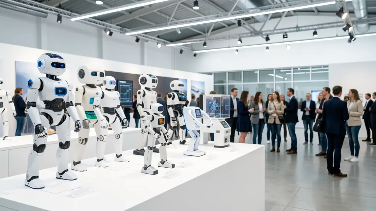 Imagen genérica de robots en una competición tecnológica.