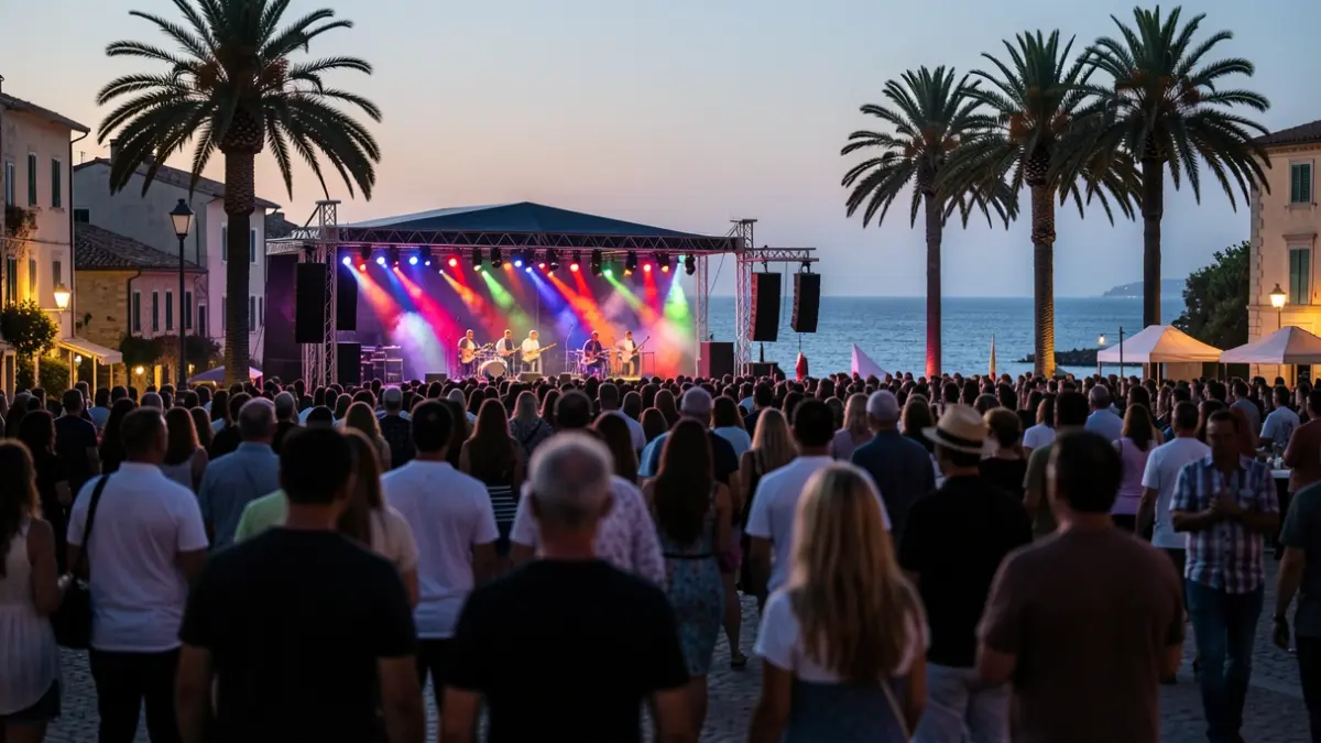 Imagen genérica de un festival de música en la costa mediterránea al atardecer.