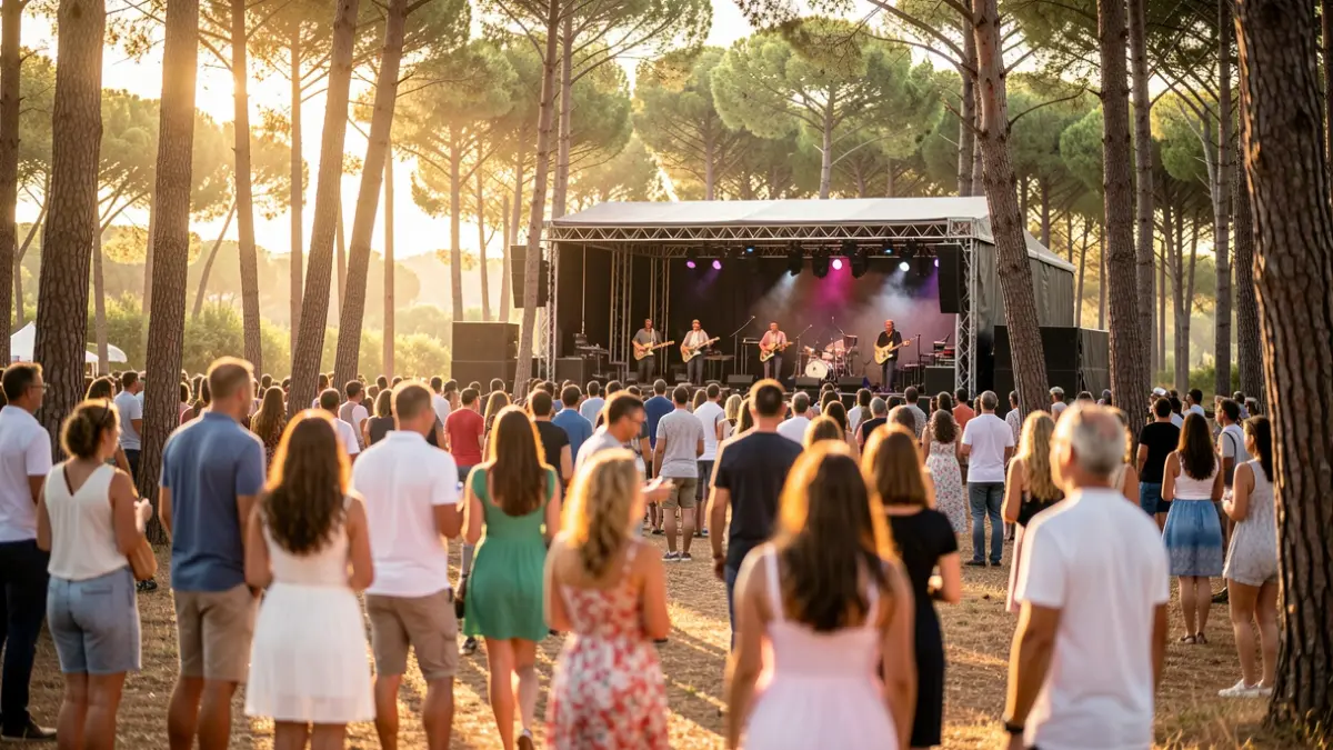 Imagen genérica de un festival de música al aire libre en un entorno natural.