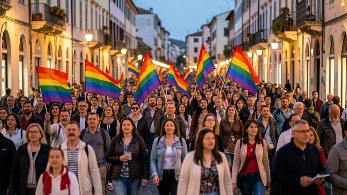 Imatge genèrica d'una manifestació per l'Orgull LGTBIAQ+ a València.