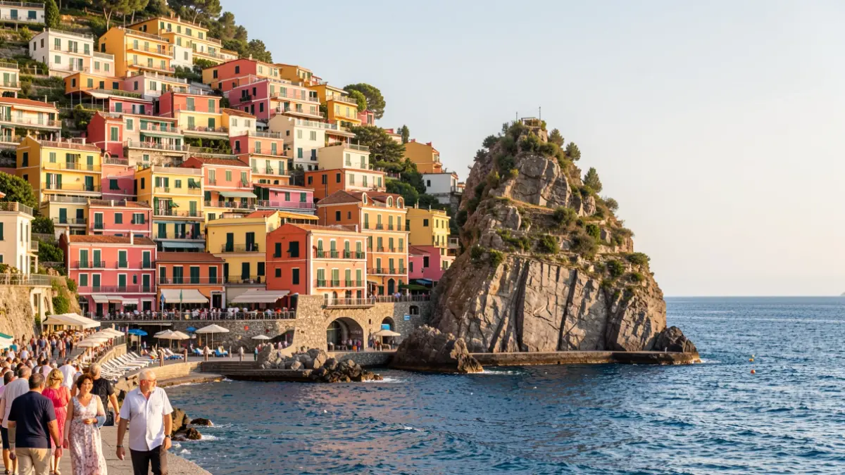 Generic image of a Mediterranean coastal town with colorful houses and the sea.