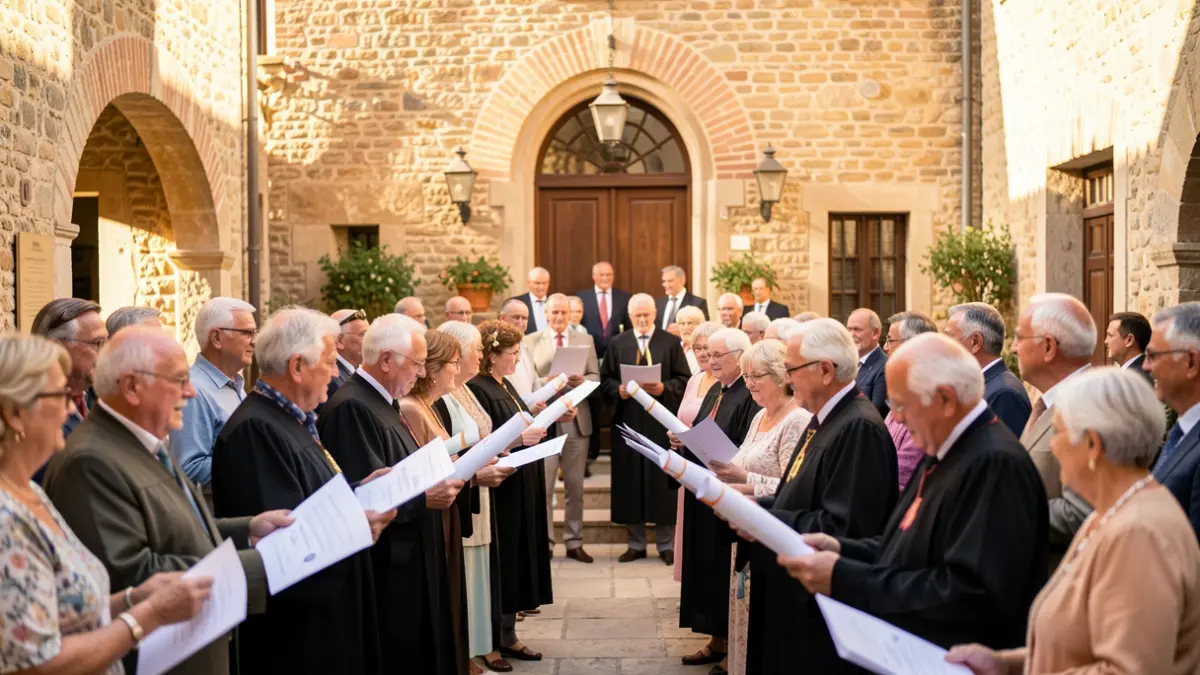 Generic image of a graduation ceremony for senior citizens in a Mediterranean municipality.