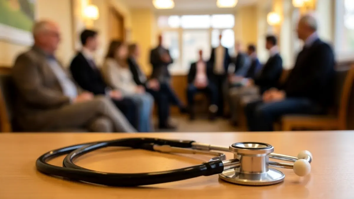 Generic image of a stethoscope in a health center.