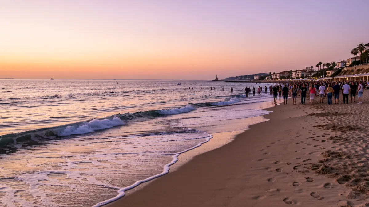 Imagen genérica de una playa mediterránea al atardecer.