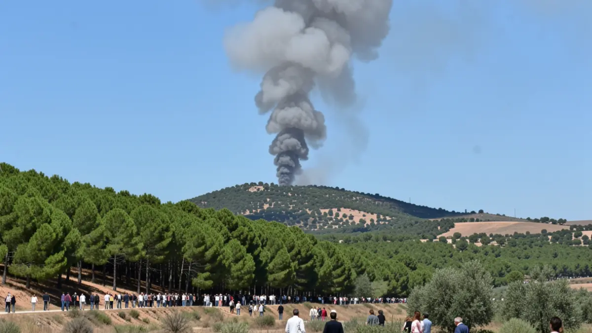 Imagen genérica de humo de un incendio forestal en una montaña.