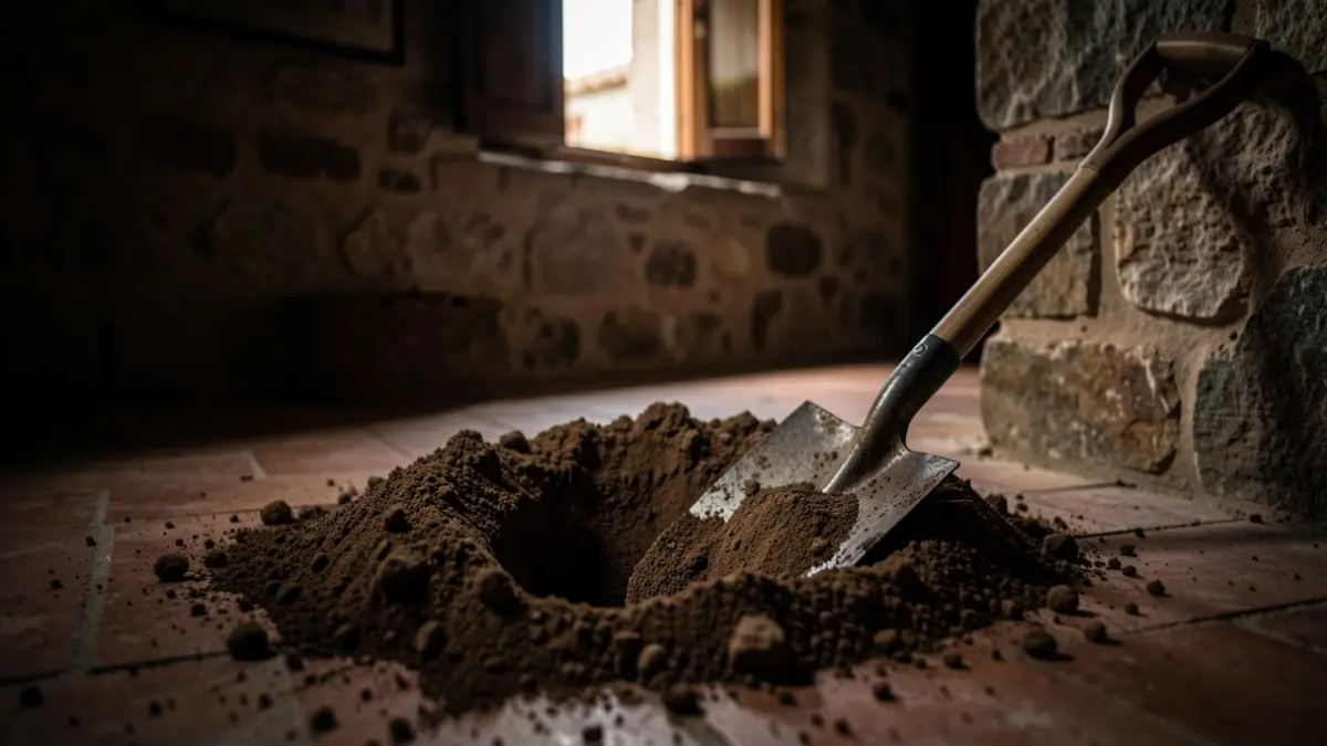Generic image of a domestic excavation with disturbed earth.