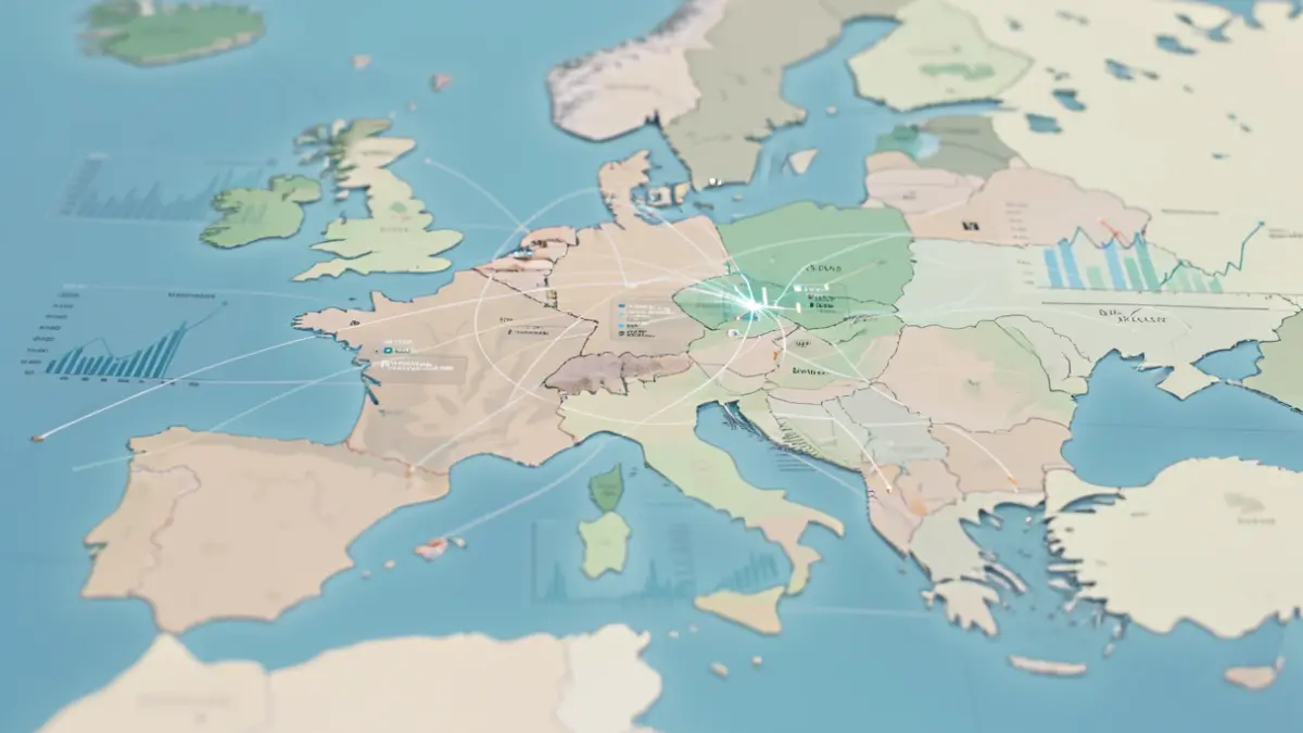 Imatge genèrica de política territorial europea amb mapes i dades.