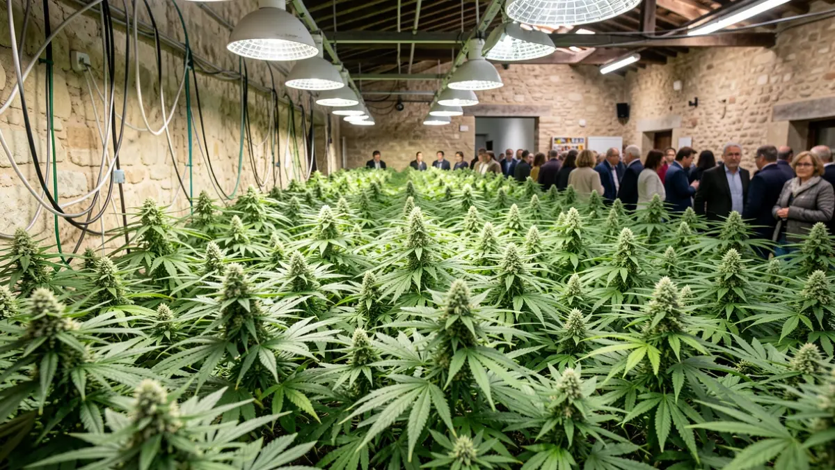 Imagen genérica de plantas de marihuana en cultivo interior.
