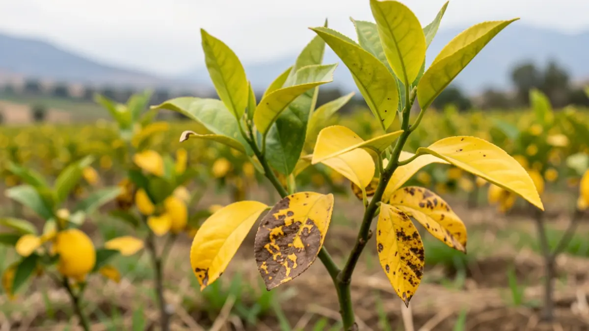 Imagen genérica de limoneros jóvenes afectados por un virus.