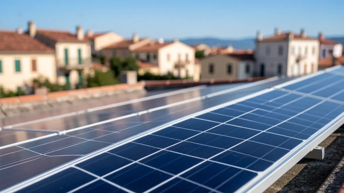 Imatge genèrica d'una instal·lació de panells solars en un terrat.