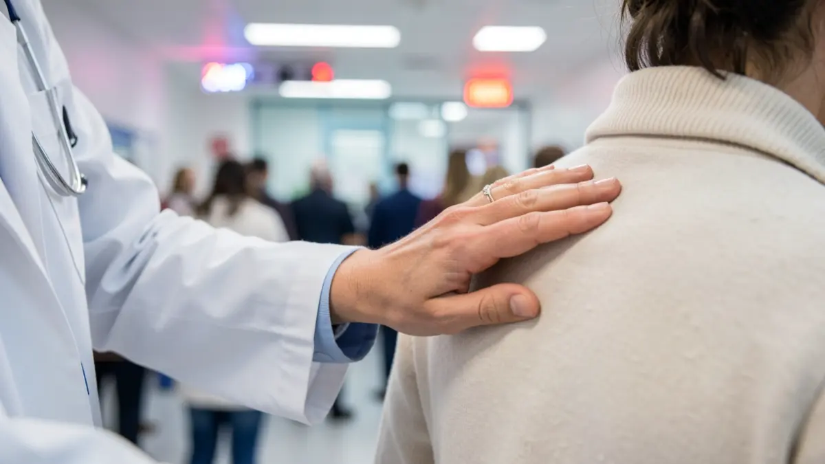 Generic image of a healthcare professional attending to a patient in a hospital setting.
