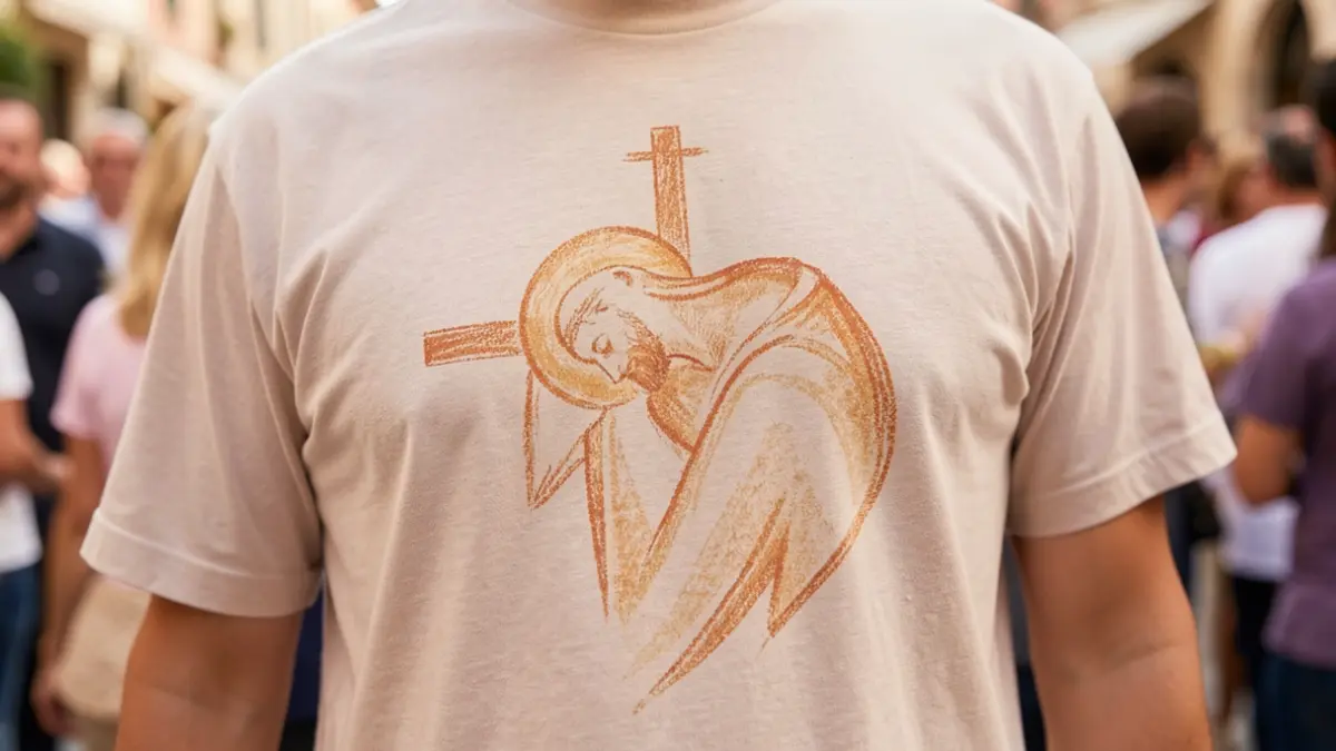 Imagen genérica de una camiseta con un diseño artístico.