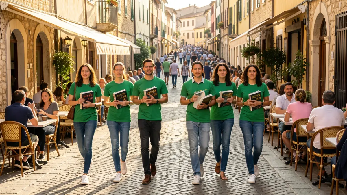 Generic image of teachers walking with books in a peaceful protest.