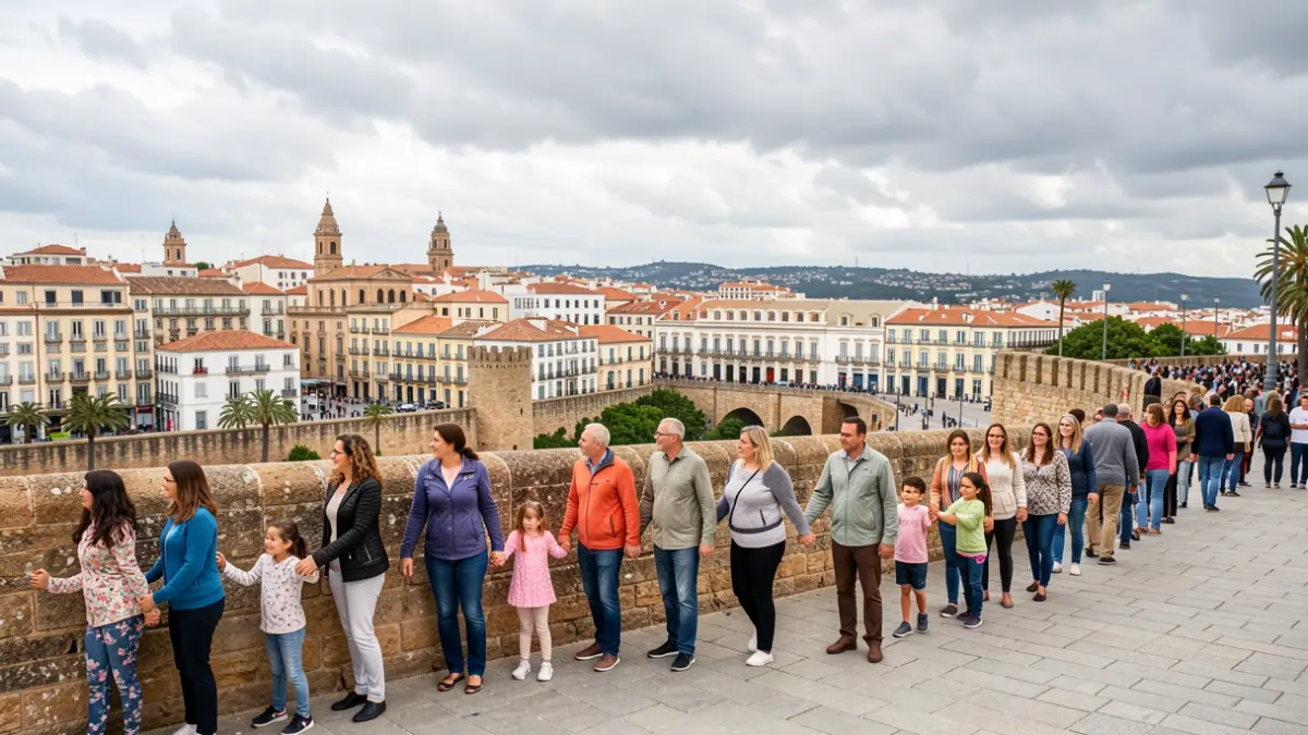 Generic image of citizens forming a human chain to defend public education.
