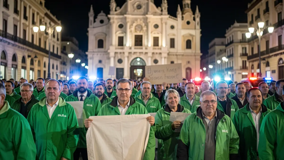 Protesta de profesores frente al Palau de la Música de València.