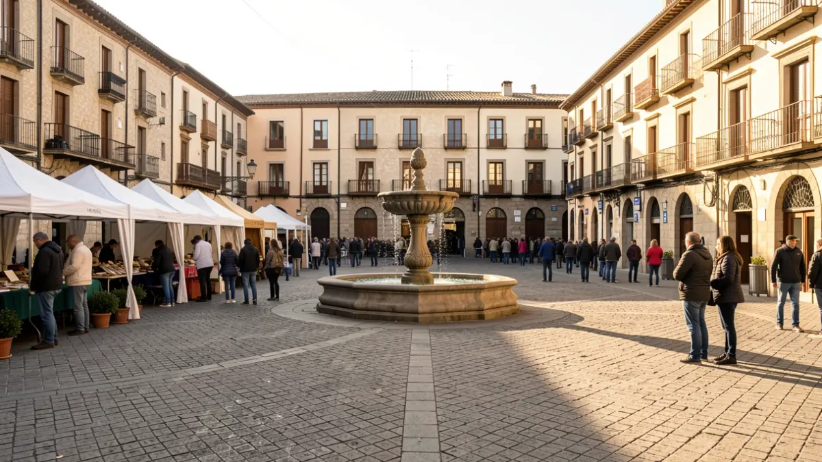 Imagen genérica de una plaza en Valencia con tiendas de protesta.