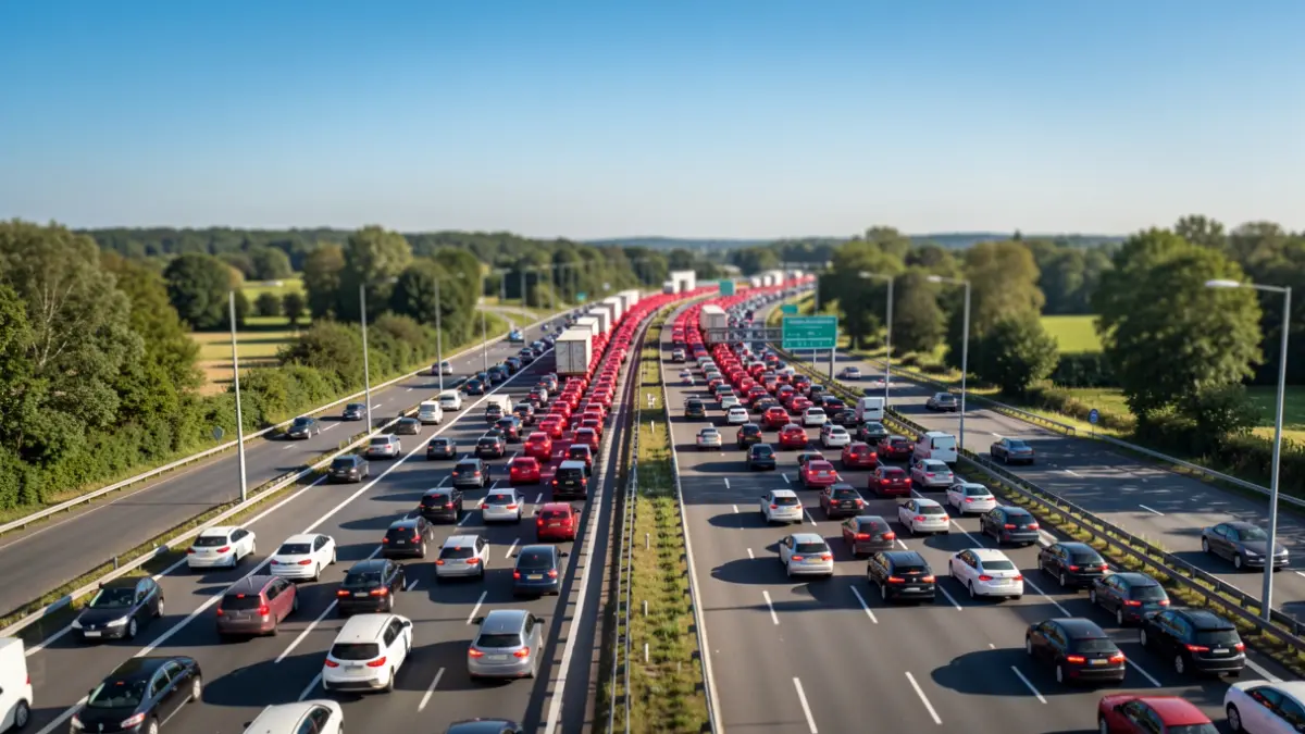 Imatge genèrica de retencions de trànsit a una autopista.