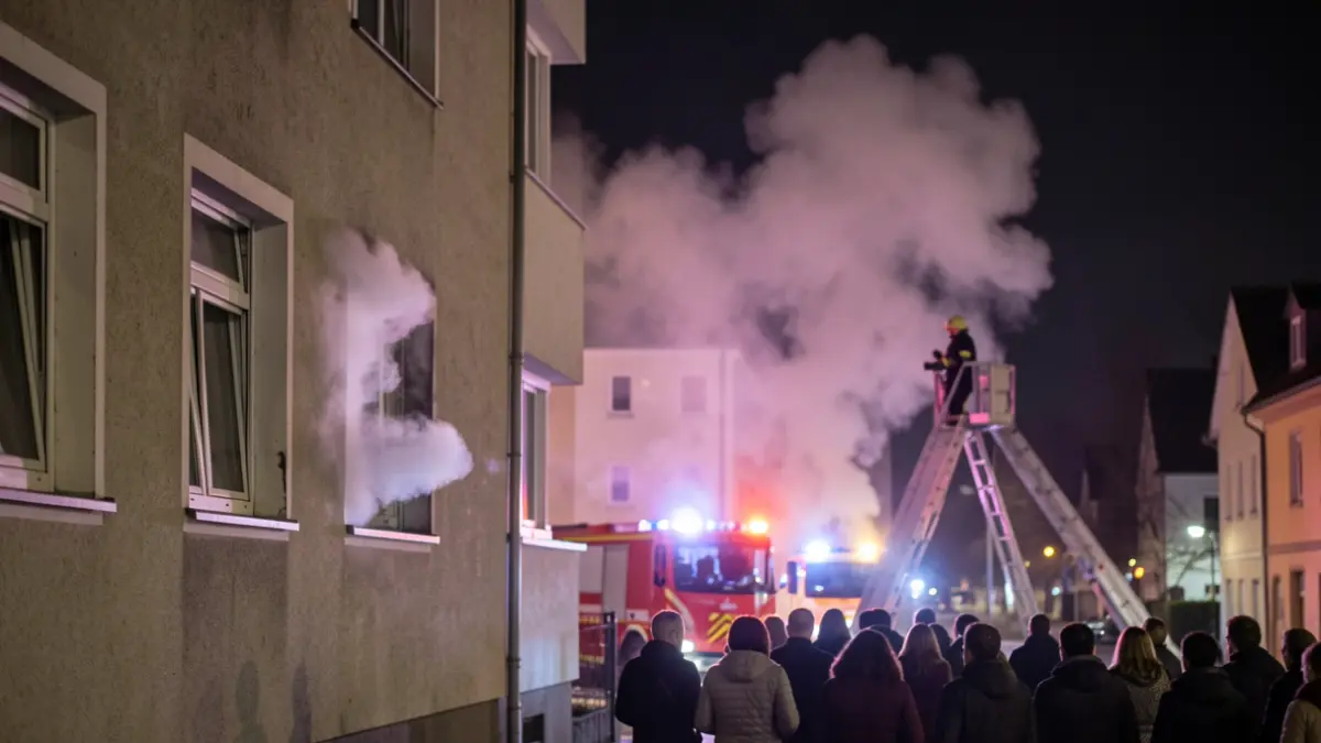 Imatge genèrica d'un edifici amb fum eixint d'una finestra i llums d'emergència.