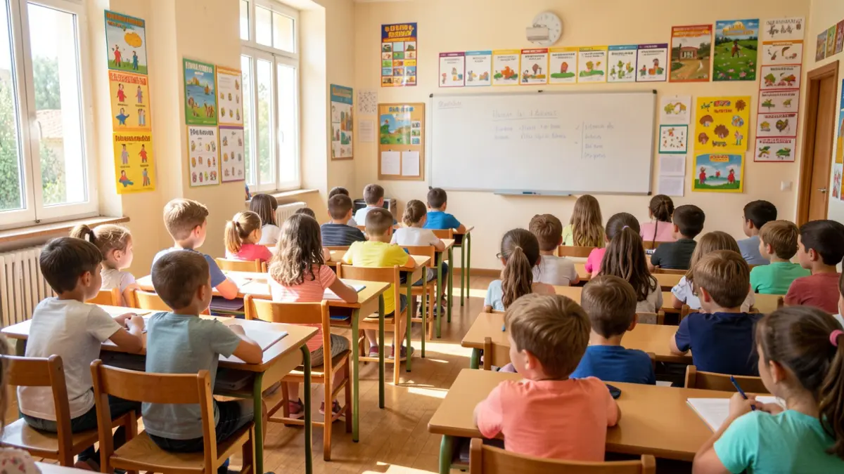 Imatge genèrica d'una aula infantil amb llum solar.