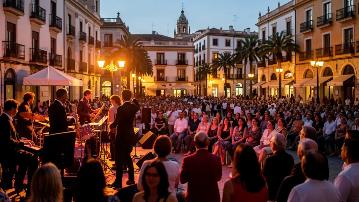 Imatge genèrica d'un festival de jazz a València amb públic i músics en segon pla.
