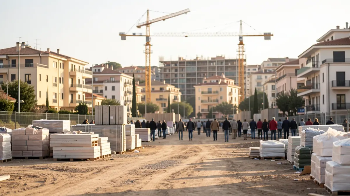 Imagen de unas obras urbanísticas en un solar de la ciudad de Valencia.