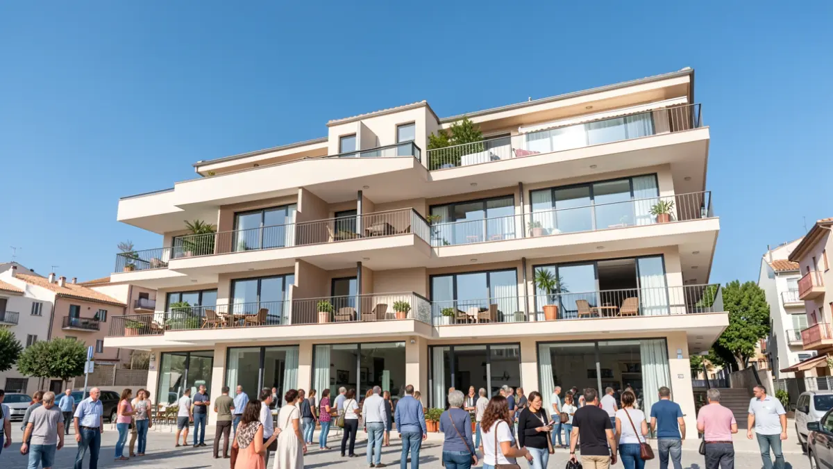 Imatge genèrica d'un edifici residencial modern amb balcons en una ciutat mediterrània.